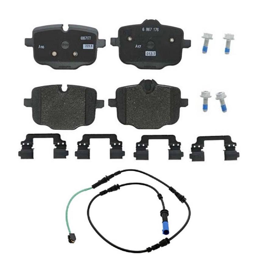 BMW Disc Brake Pad Set - Rear (w/ Sensor)